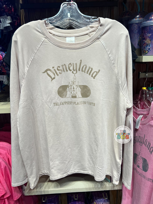 DLR - Castle “Disneyland The Happiest Place on Earth” Wash Cream Long-Sleeve Tee (Adult)