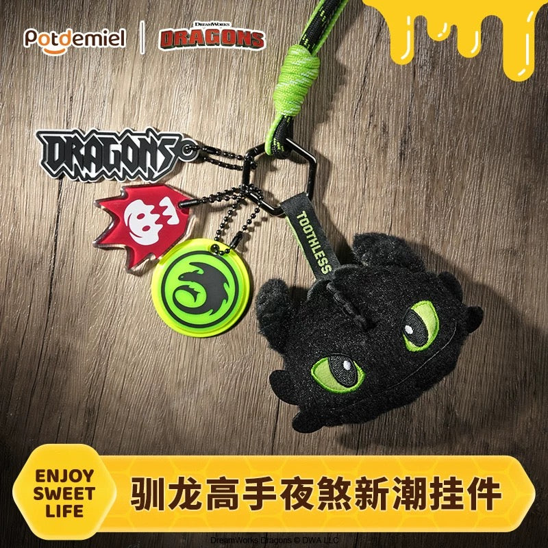 China Exclusive - How to Train Your Dragon x Big Face Toothless Plush Keychain