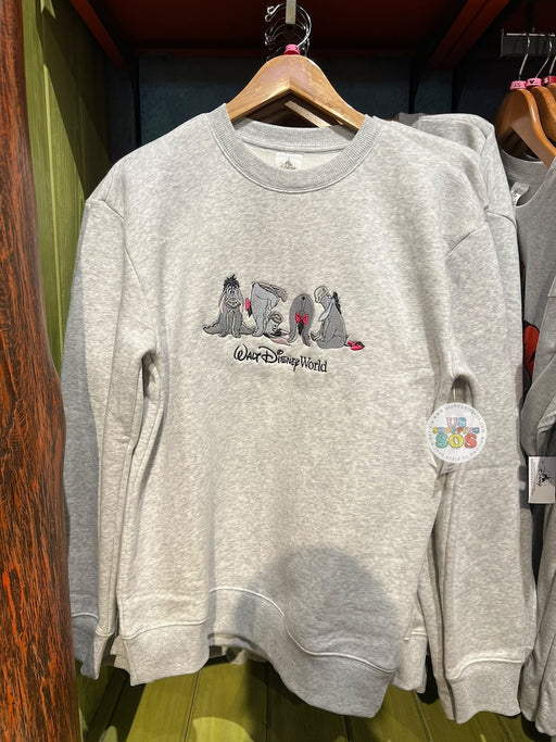 DLR/WDW - Winnie the Pooh & Friends 2026 - Eeyore in 4 Park Logo Light Grey Fleece Pullover (Adult)