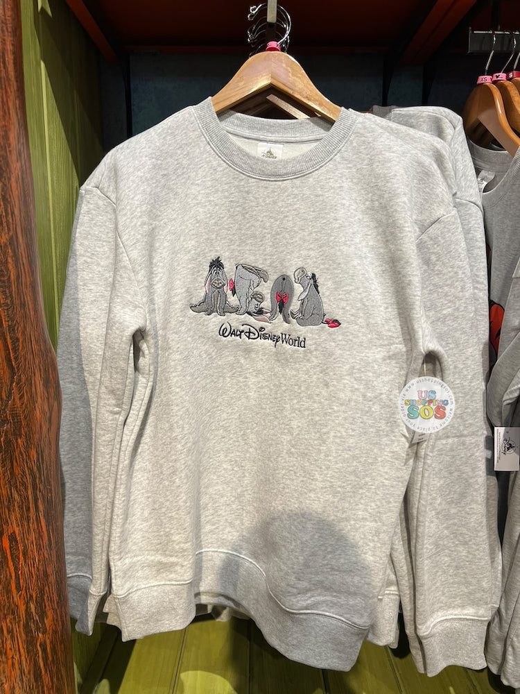 DLR/WDW - Winnie the Pooh & Friends 2026 - Eeyore in 4 Park Logo Light Grey Fleece Pullover (Adult)