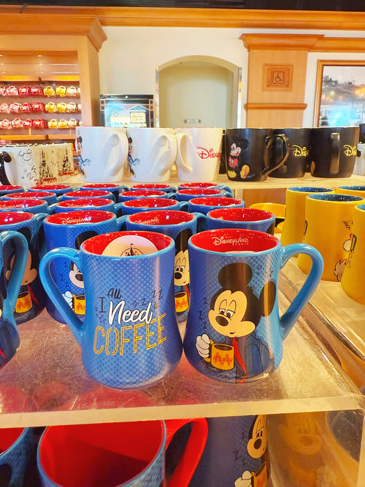DLP - Sleepy Mickey Mouse “I Need Coffee” Coffee Expresso Mug