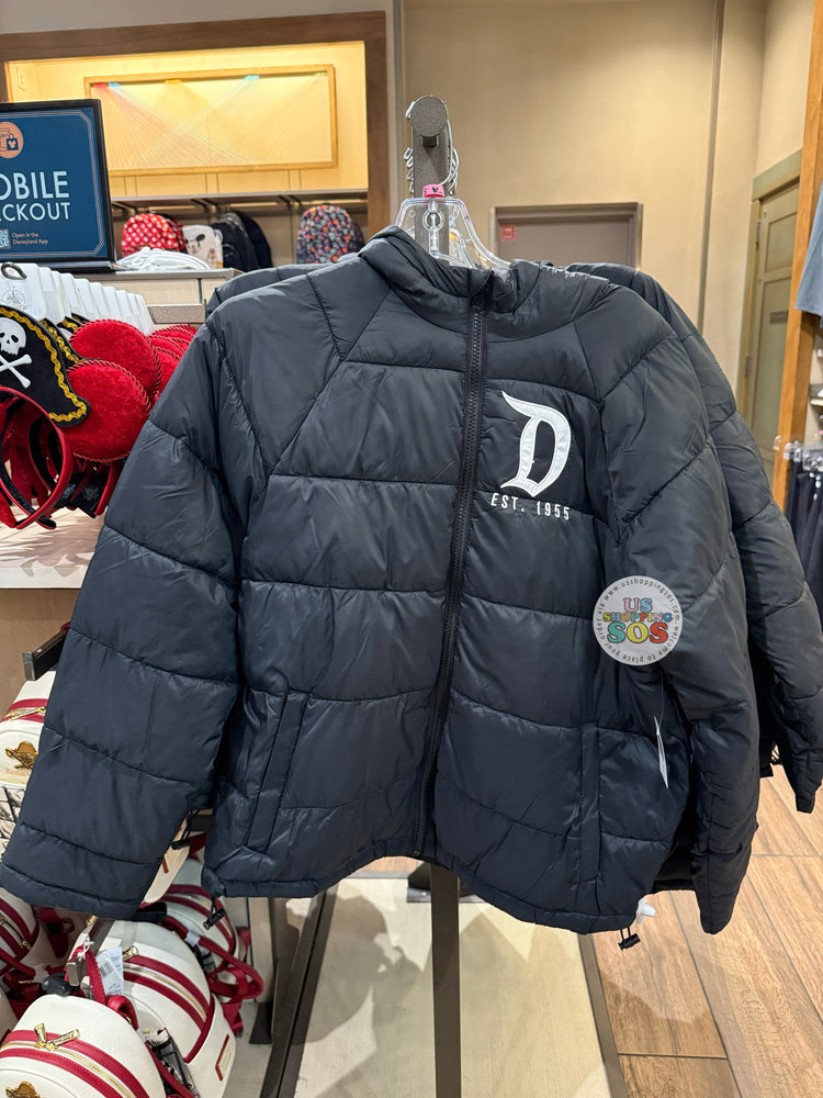 DLR/WDW - Park Logo Black Puffy Jacket (Adult)