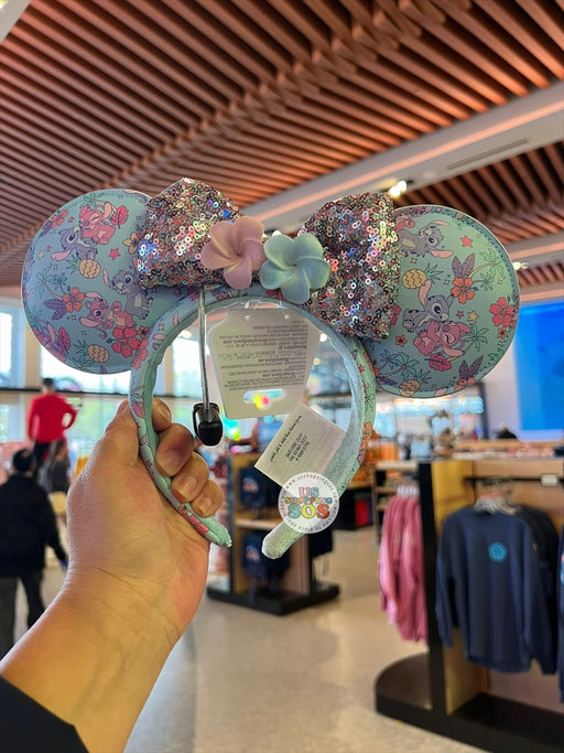 DLR/WDW - Lilo & Stitch - Stitch & Angel Sequin Bow All-Over-Print Ear Headband