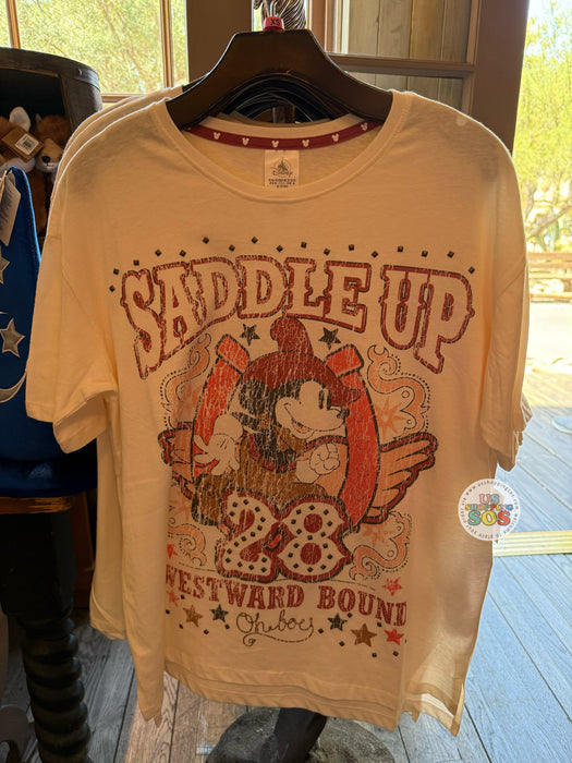 DLR/WDW - Mickey Cowboy Saddle Up Westward Bound White Graphic T-shirt (Adult)