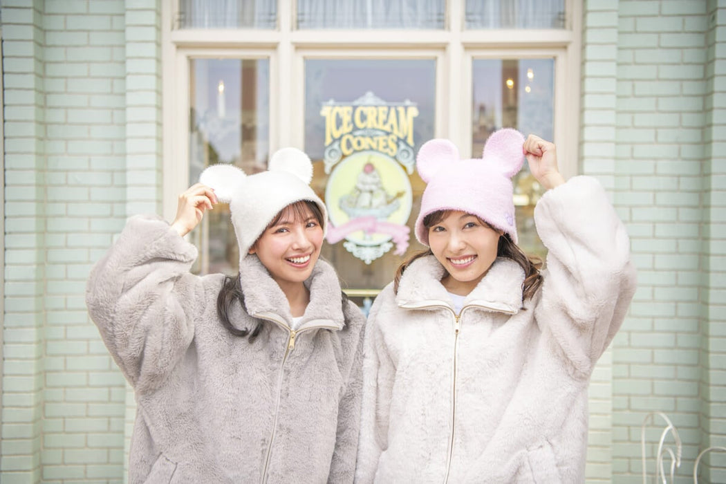 TDR Mickey & Minnie Mouse Fluffy & Warm 2024 Collection x Mickey Mouse Shaped Knitted Beanie for Aduls Color: Baby Blue (Release Date: Oct 31, 2024)