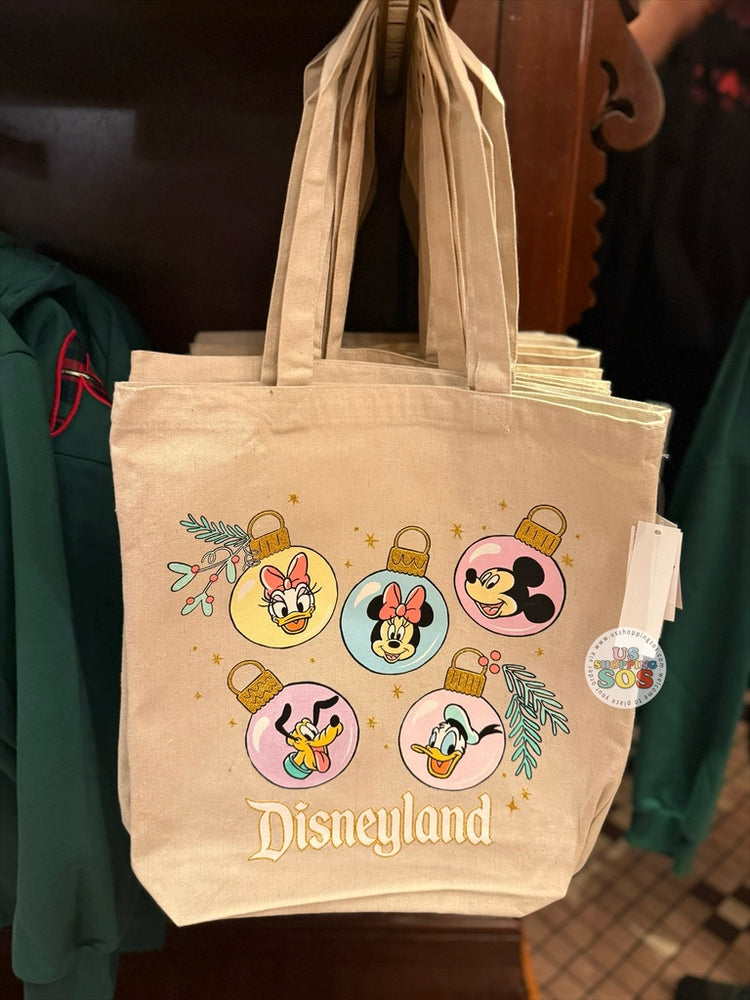 DLR/WDW - Christmas 2025 - Mickey & Friends Ornaments Park Logo Canvas Tote Bag