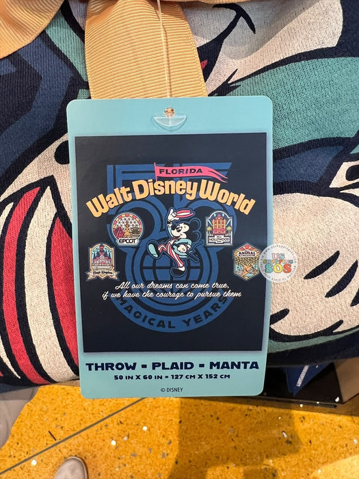 WDW - Walt Disney World 55th Anniversary - Mickey and Park-Icon Throw Blanket 50” x 60”