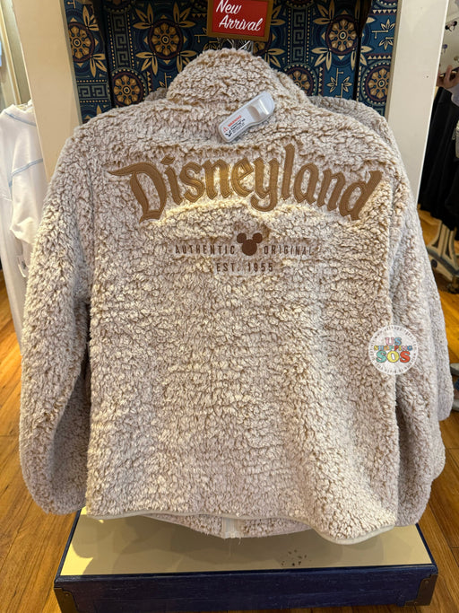 DLR/WDW - Park Logo Authentic Mickey Original Milk Tea Fluffy Sherpa Jacket (Adult)