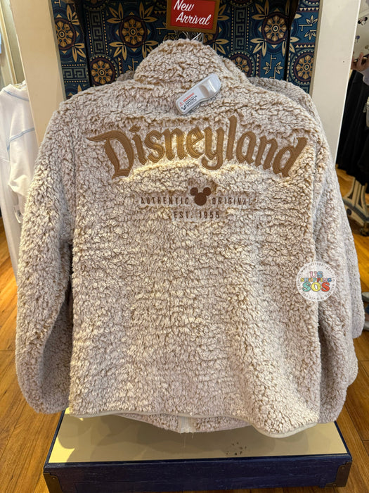 DLR/WDW - Park Logo Authentic Mickey Original Milk Tea Fluffy Sherpa Jacket (Adult)