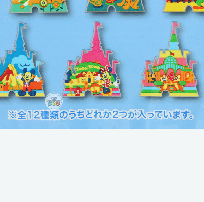 TDR - Tokyo Disneyland Castle Shapes Mickey & Friends Colorful Attractions Mystery Pin Badge Bag (Release Date: Jan 22, 2026)