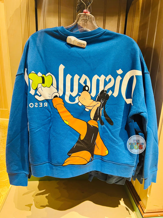 DLR/WDW - Classic Mickey & Friends - Goofy Double-Sided Blue Pullover (Adult)