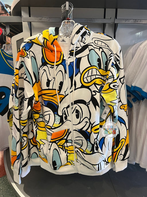 DLR/WDW - Donald Duck 90th Anniversary - All-Over-Print Pop Art Collage Zip Hoodie Jacket (Adult)