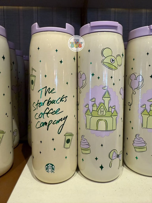 DLR/WDW - Starbucks 2026 - Castle Cream/Lavender Stainless Steel Water Bottle