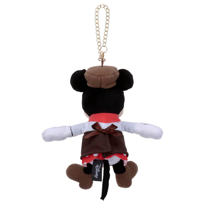 Japan Takara Tomy - Minnie Mouse Baker Costume Plush Keychain