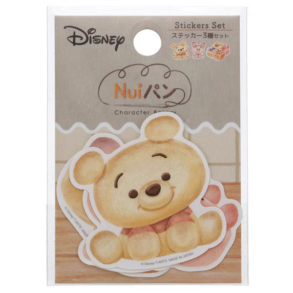 Japan Takara Tomy - Nui Pan Character Bun Winnie the Pooh & Friends Set of 3 Stickers (Release Date: Aug 6, 2025)