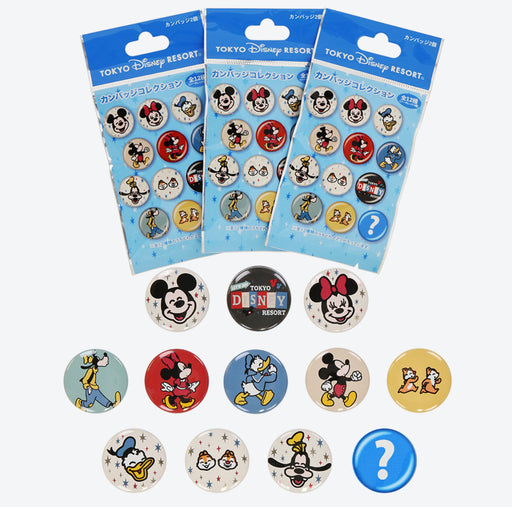 TDR - "Let's go to Tokyo Disney Resort" Collection x Mickey & Friends Button Badges Mystery Bag (Release Date: April 25)