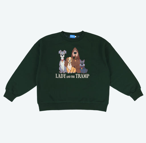 TDR - 2025 Lady & the Tramp Retro & Classic" Collection x Lady, Tramp, Trusty, and Jock Sweartshirt for Adults Color: Green (Release Date: Dec 26, 2025)