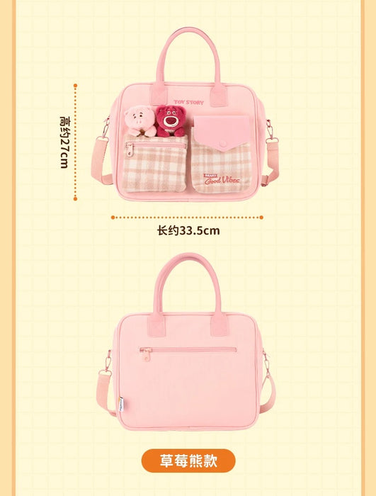 China Exclusive- Cute & Fantasy Party Lotso & Hamm Checkered Pattern 2 Ways Bag