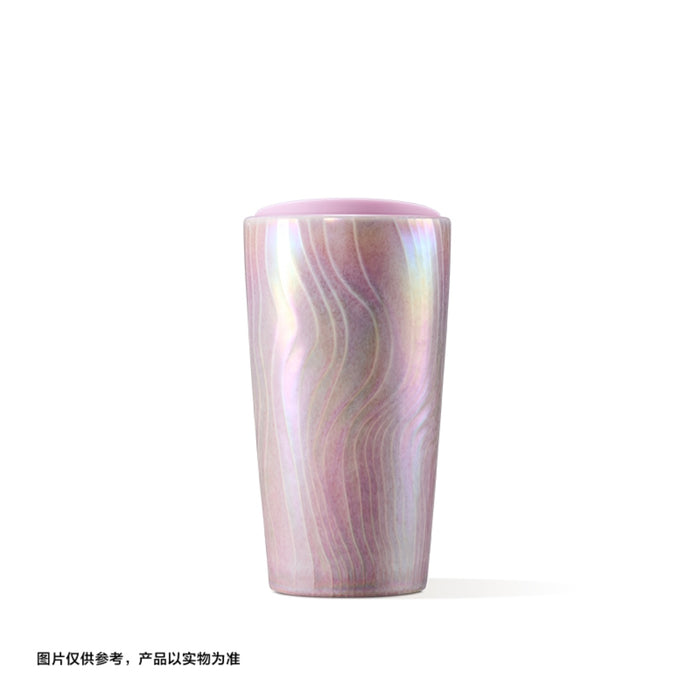 Starbucks China - Twilight Sakura 2026 - 24O. Cherry Blossom Wave Iridescent Double Wall Ceramic Cup 355ml