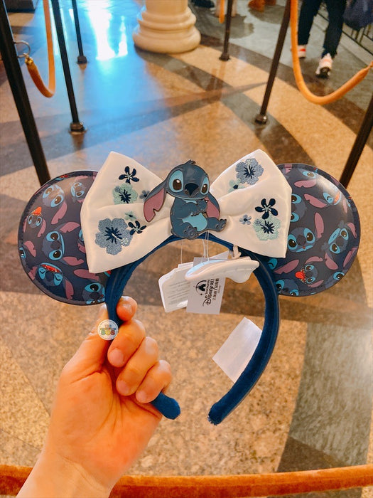 SHDL - Lilo & Stitch - Stitch Embroidered Bow All-Over-Print Imitation Leather Ear Headband