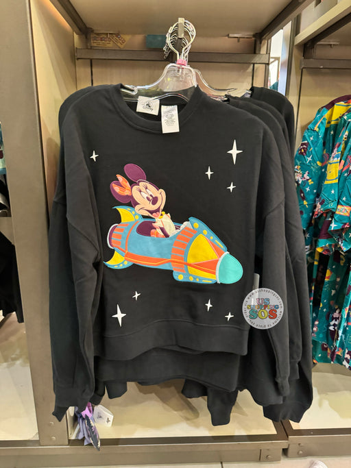 DLR - Disneyland Play in the Park 2024 - Minnie in Spaceship “Disneyland Resort” Black Pullover Sweatshirt (Adult)