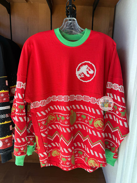 Universal Studios - Christmas 2025 - Jurassic Park Spirit Jersey “Jingle Roars” Red Pullover (Adult)