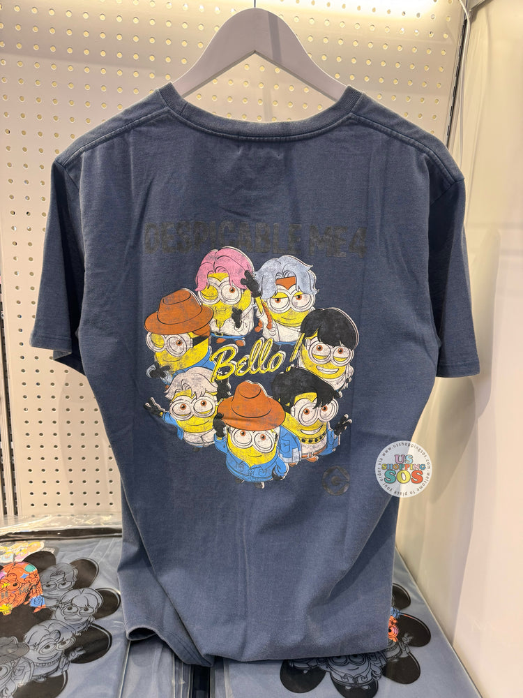 Universal Studios - BTS 🩷 Despicable Me 4 - Short Sleeve Crew Neck Blue Tee