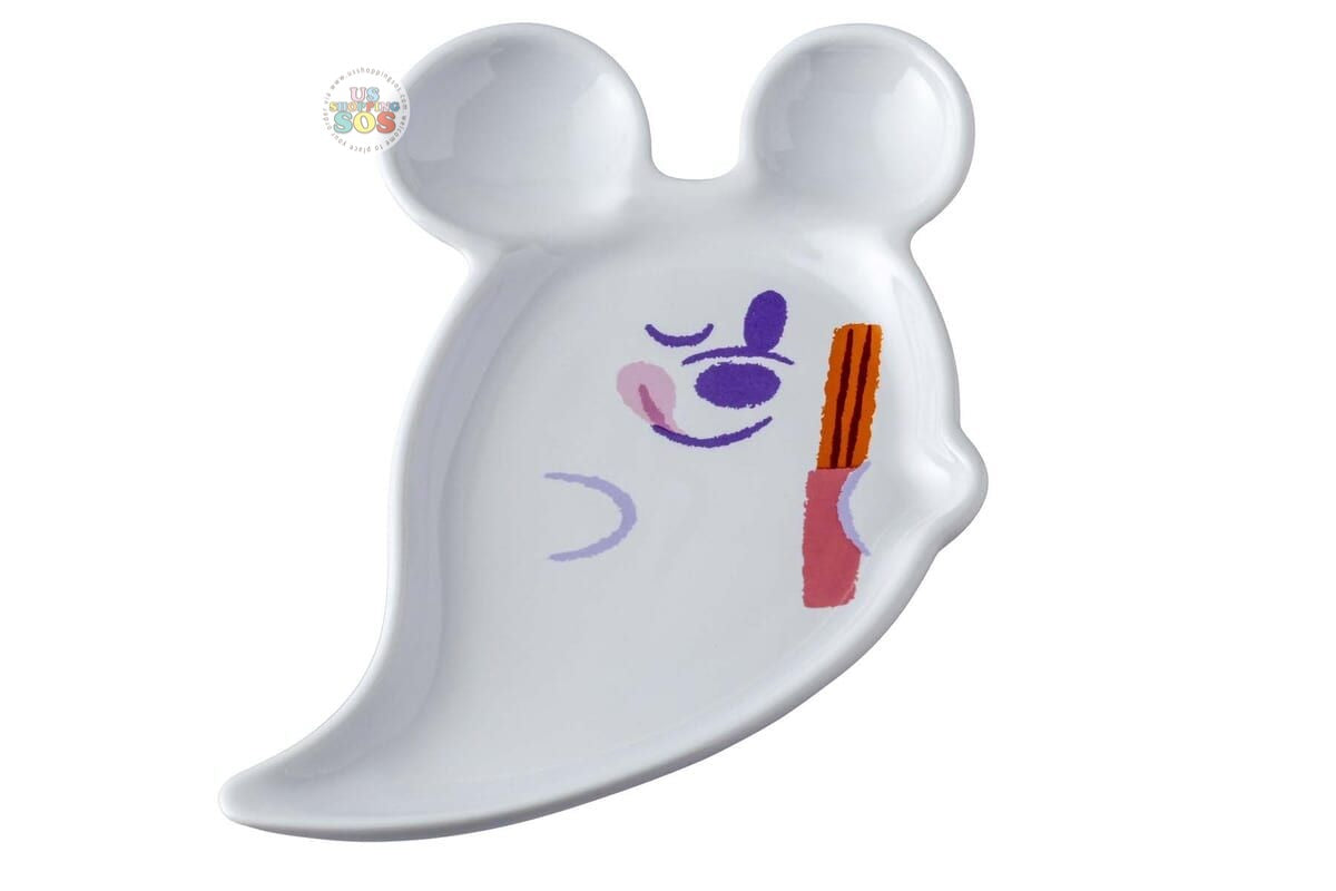 TDR - 2025 Mickey & Friends Disney Halloween "Spook Ghost Night!" Collection x Mickey Mouse Ghost Shaped Souvenir Plate (Release Date: Sept 16, 2025)