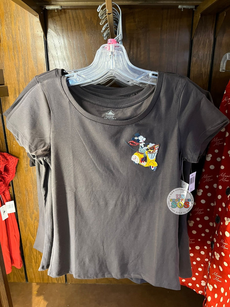 WDW - Epcot World Showcase Italy - Minnie Me Time 2025 - Minnie on a Motorcycle with Fifi Black T-shirt (Adult)