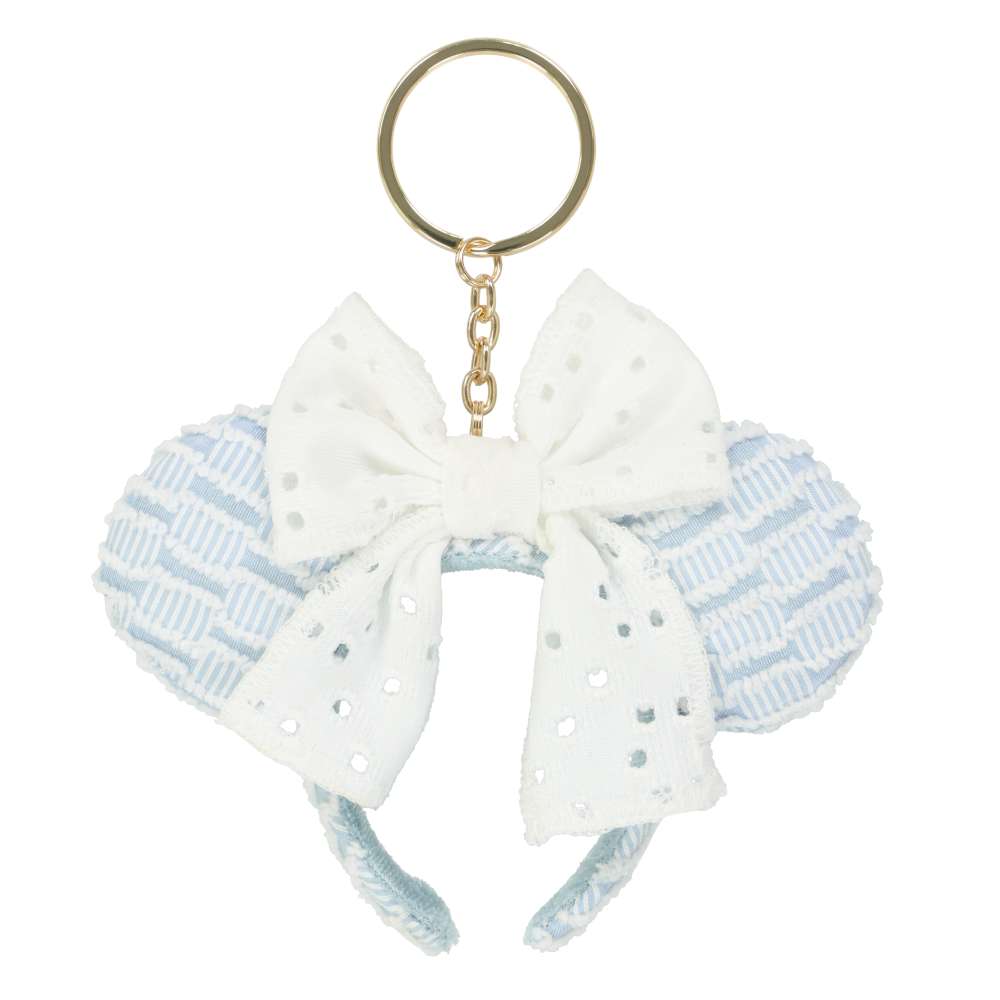 TDR - Minnie Mouse Lace Bow & Soft Color Headband Shaped Keychain Color: Baby Blue (Release Date: July 17, 2025)