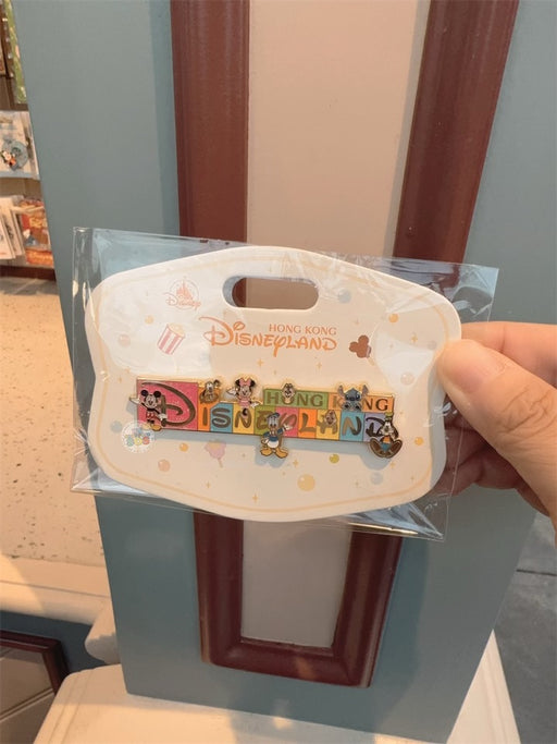 HKDL - Mickey & Friends & Stitch Colorful "Hong Kong Disneyland" Pin
