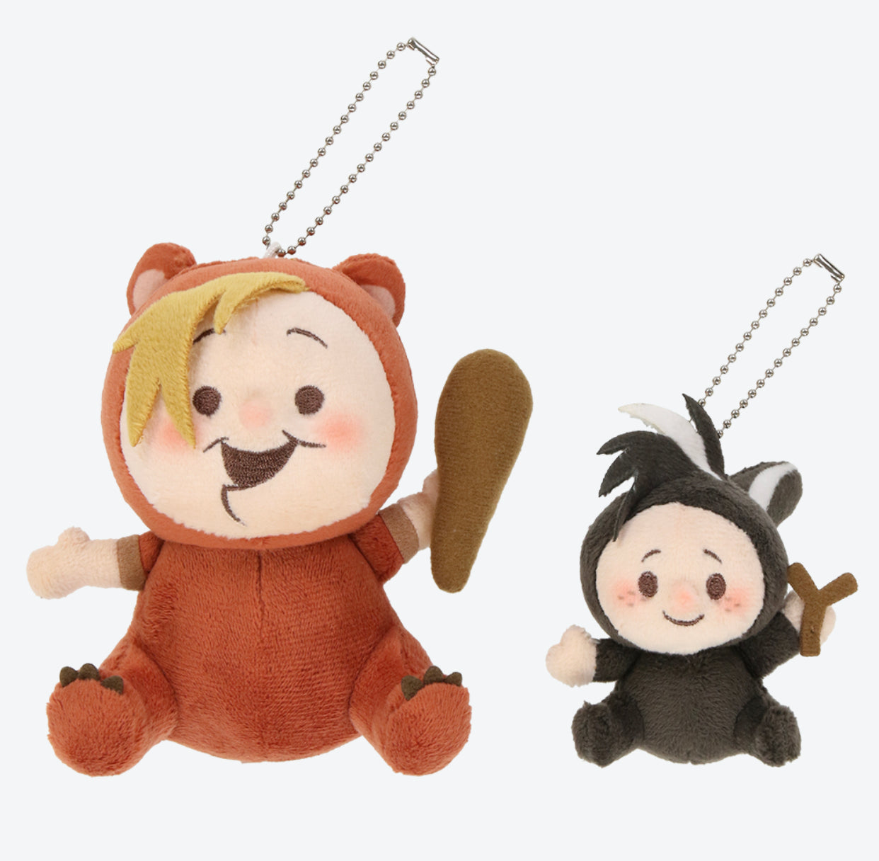 TDR - Fantasy Springs "Peter Pan Never Land Adventure" Collection x Lost Children "Skunk & Bear" Plush Keychains Set