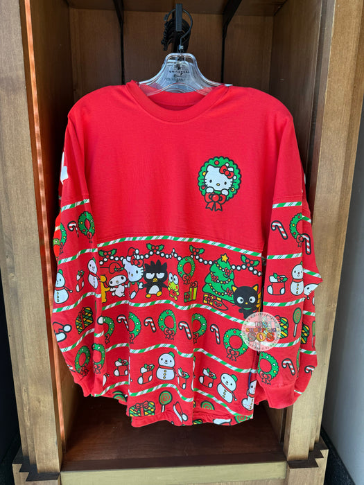 Universal Studios - Christmas 2025 - Sanrio Spirit Jersey “Hello Kitty And Friends” Red Pullover (Adult)