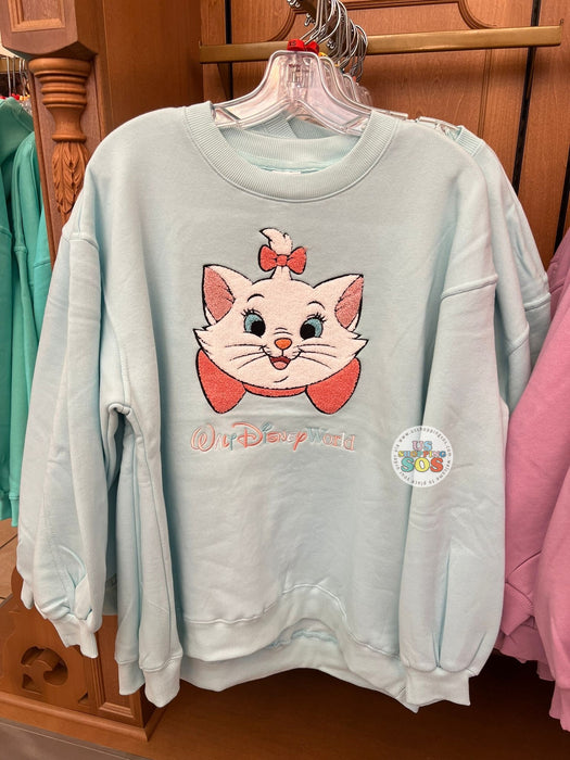 DLR/WDW - The Aristocats Marie Face Icon Park Logo Azure Blue Fleece Pullover (Adult)