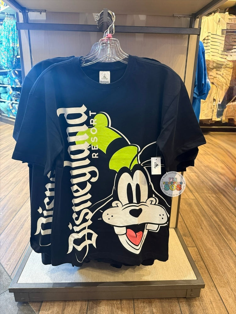 DLR/WDW - Goofy Big Face Park Logo Black Graphic Tee 2026 (Adult)