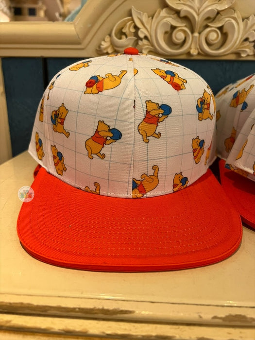 DLR/WDW - Winnie the Pooh All-Over-Print Orange Visor Baseball Cap