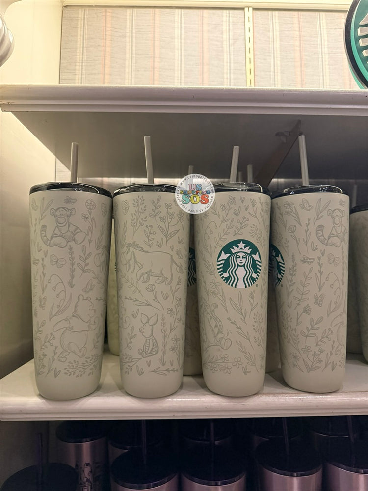 DLR/WDW - Starbucks Winnie the Pooh & Friends Mint Green Stainless Steel Cold Cup