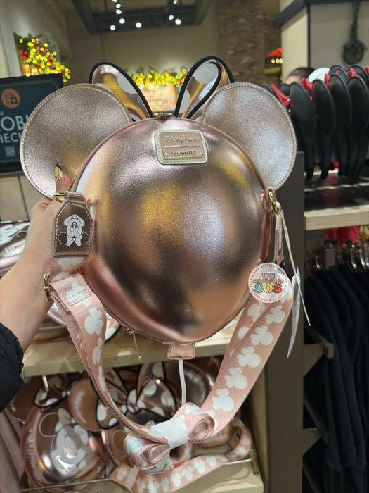 DLR/WDW - Loungefly Minnie Rose Gold Balloon Crossbody Bag