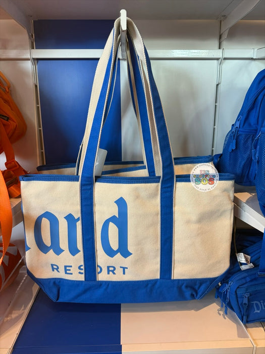 DLR/WDW - Logo Mania 2026 Last Day of Trip Blues - Cobalt Blue Park Logo Canvas Tote Bag
