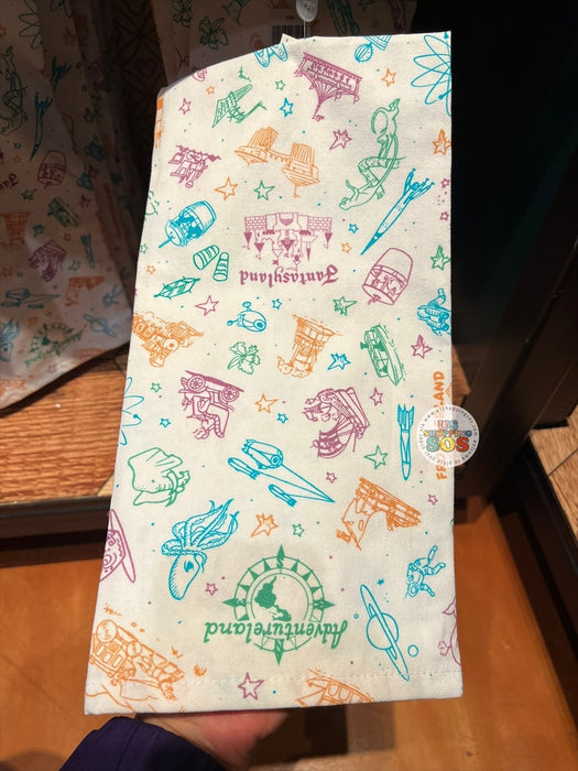 DLR/WDW - Vintage Park Maps & Brochure Icons - Kitchen Towel