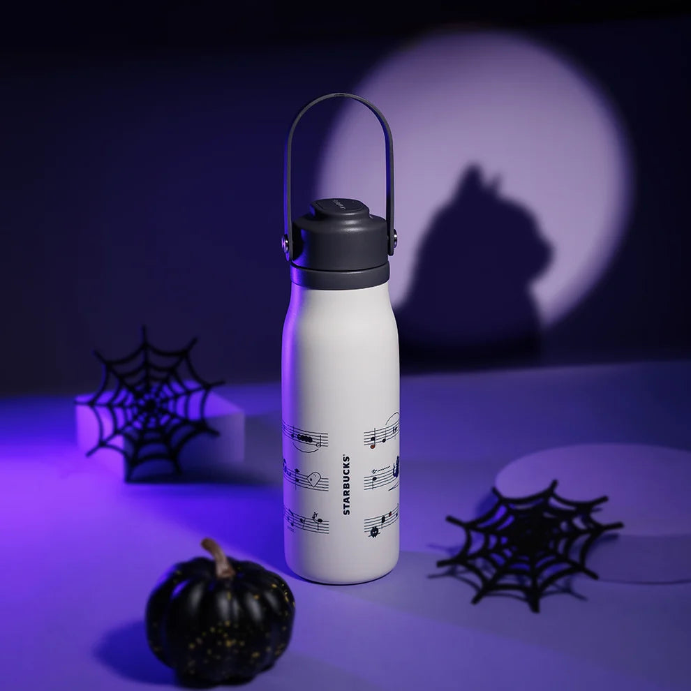 Starbucks Hong Kong - 2026 Halloween Spooky Meowchestra Collection x Spooky Meowchestra Sheet Music Stainless Steel Water Bottle 18oz