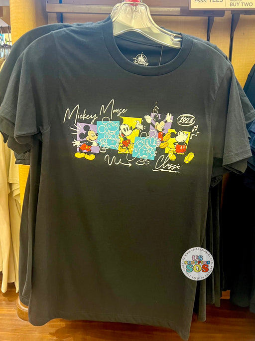 DLR/WDW - Classic Mickey 1928 to Now Black Graphic Tee