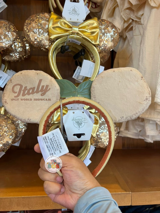 WDW - Epcot World Showcase Italy 🇮🇹 - Tour 2026 - Minnie Margherita Pizza Ear Headband