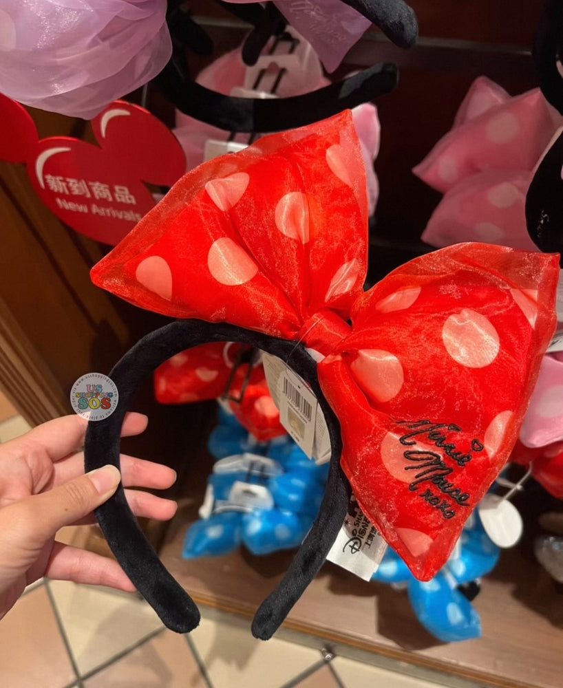 SHDL - Minnie Mouse Fluffy Big Bow Headband (Color: Red)