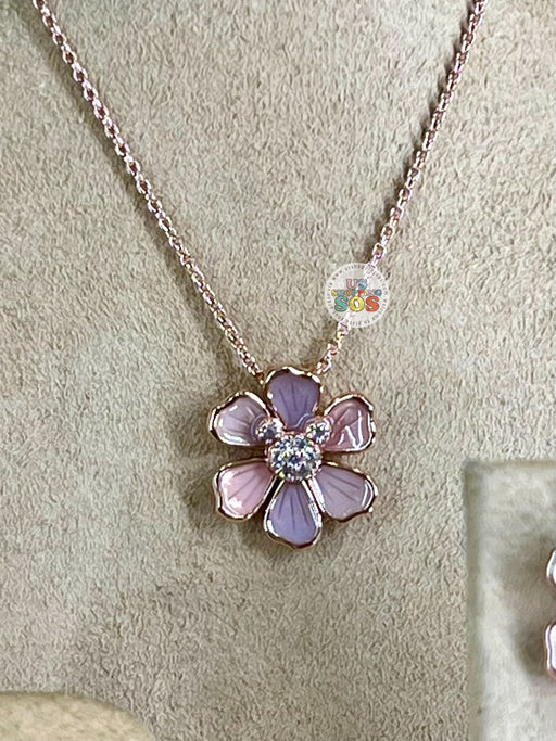DLR/WDW - Rebecca Hook Mickey Icon Pink Purple Flower Necklace