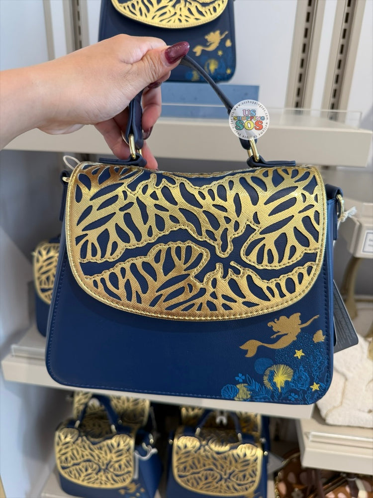 DLP - Loungefly x Disneyland Paris Exclusive The Little Mermaid Ariel Gold/Blue Barrel-Style Handbag