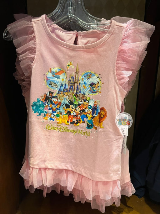 DLR/WDW - Mickey & Friends Storybook Park Logo Baby Pink Ribbon Top (Kids)