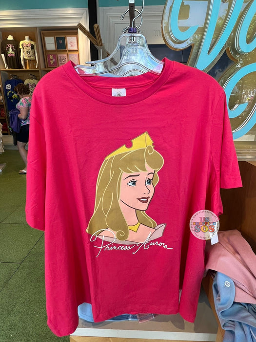 DLR/WDW - Disney Princess - Aurora Portrait Icon & Signature Deep Pink T-shirt