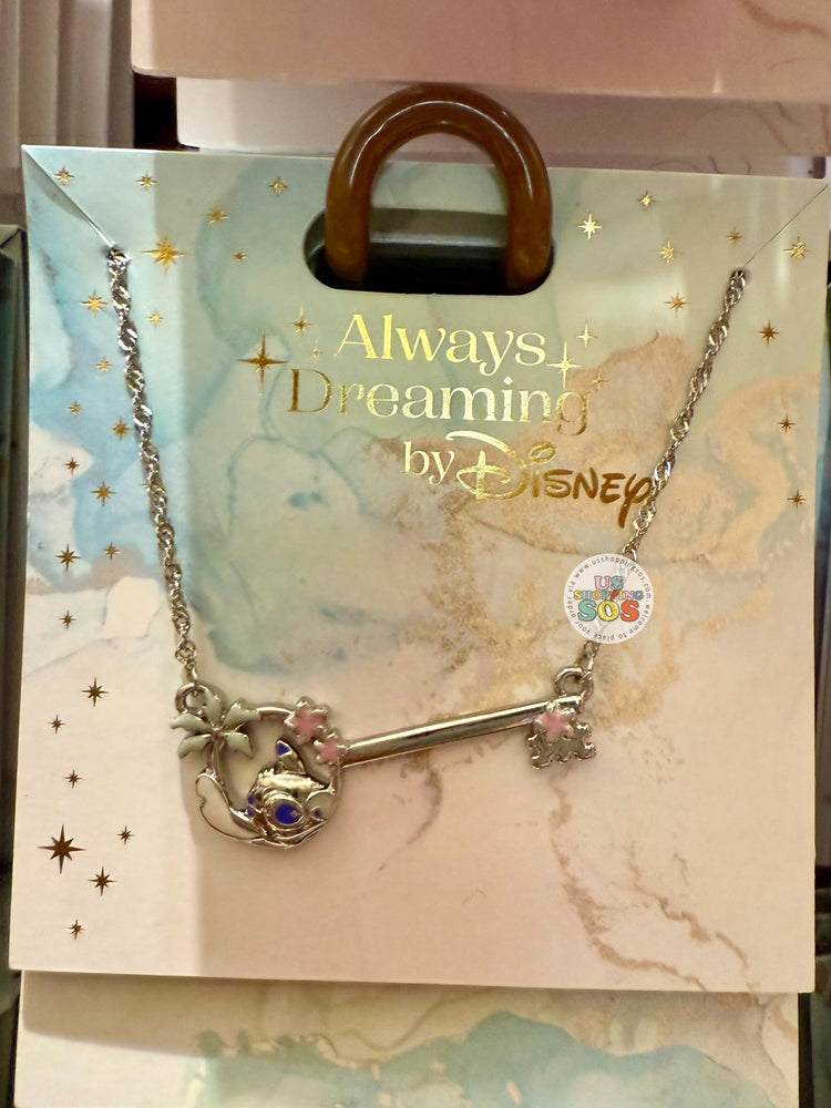 DLR/WDW - Always Dreaming by Disney - Stitch & Plumeria Key Necklace