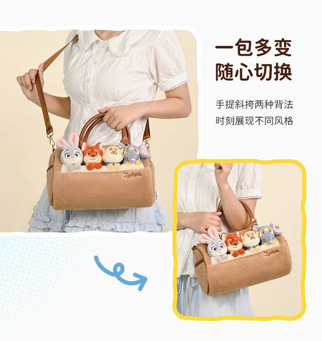 China Exclusive- Zootopia Fluffy Barrel 2 Ways Bag